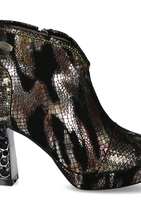 Stiefelette Silber/Gold/Schwarz